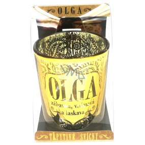 Albi Glitzernder Kerzenhalter aus Glas für OLGA Teekerze, 7 cm