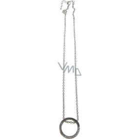 Schmuck Silber Halskette mit hängendem Kreis 46 cm