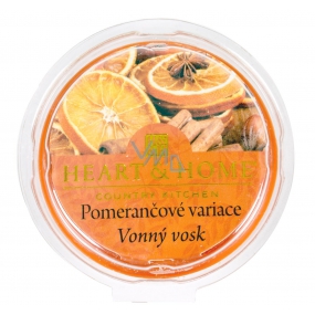 Heart & Home Orange Variationen Soja natürliches duftendes Wachs 27 g