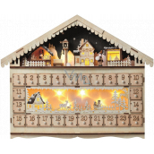 Emos Holz-Adventskalender 49 x 40 cm, 10 LEDs warmweiß + Zeitschaltuhr