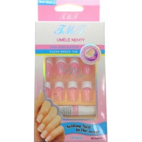 Nail Art künstliche Nägel mit Leim French Manicure Pink 24 Stück 935
