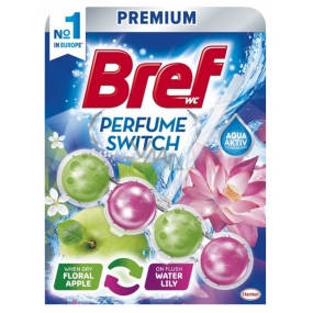 Bref Parfüm Switch Floral Apple & Water Lily WC-Block mit Apfelduft- und Lilienduft-Wechseleffekt 50g