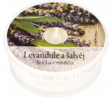 Heart & Home Lavendel und Salbei Sojaduftkerze in einer Schale Brenndauer bis zu 12 Stunden 38 g