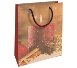 Nekupto Dárková kraftová taška 25 x 8 x 19 cm Vánoční svíčka