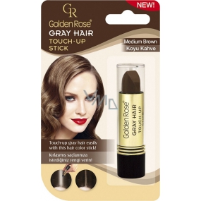 Golden Rose Grauer Haar-Ausbesserungsstift-Farb-Concealer für Haar und graues Haar 03 Mittelbraun 5,2 g