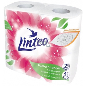 Linteo Care & Comfort Toilettenpapier weiß 2-lagig, 150 Stück und 17 m, 4 Stück