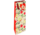 Nekupto Geschenkpapier Tasche für Flasche 33 x 10 x 9 cm Weihnachtsäpfel