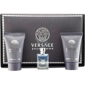 Versace pour Homme Eau de Toilette 5 ml + Duschgel 25 ml + Aftershave 25 ml, Geschenkset