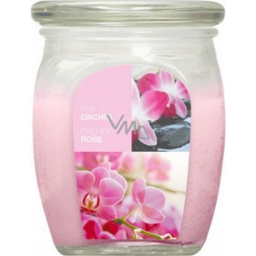 Bolsius Aromatic Pink Orchid - Duftkerze mit rosa Orchideen in Glas 92 x 120 mm 830 g, Brenndauer 100 Stunden