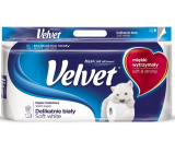 Velvet White Soft feines weißes Toilettenpapier 3-lagig 8 Stück