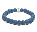 Lávový kámen tm.modrý náramek elastický z přírodního kamene, kulička 8 mm / 16 - 17 cm