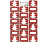 Bogen Weihnachtsbaum rote Weihnachtsaufkleber für Geschenke 20 Etiketten 1 Bogen