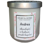 Heart & Home Svěží prádlo sójová vonná svíčka se jménem Andrea 110 g