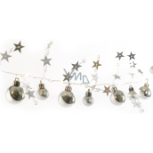 Emos Weihnachtsgirlande mit silbernen Kugeln und Sternen 1,9 m, 20 LEDs, warmweiß
