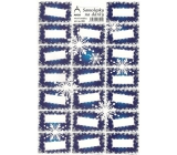 Bogen Weihnachtsgeschenk Aufkleber blaue Schneeflocken 20 Etiketten 1 Bogen
