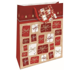 Nekupto Geschenkpapier Tasche 32,5 x 26 x 13 cm Weihnachten rot Pakete