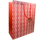 Nekupto Dárková papírová taška 32,5 x 26 x 13 cm Růžičky a ornamenty