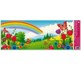 Fensterfolie ohne Kleber Landschaft mit Regenbogen und Tulpe 60 x 22,5 cm 1 Stück