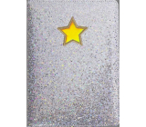 Albi Block holographisch mit Gummiband Hvězda Glitter 19,5 x 14,2 x 1,5 cm ausgekleidet