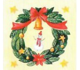 Nekupto Weihnachtsgeschenkkarten Grüner Kranz und Schneemann 6,5 x 6,5 cm 6 Stück