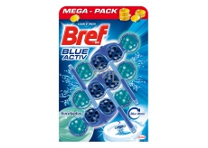 Bref Blue Aktiv Eukalyptus-WC-Block für hygienische Sauberkeit und Frische Ihrer Toilette, Farbe Wasser bis Blauton 3 x 50 g