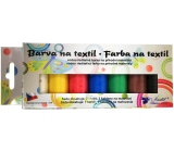 Kreativ Color Colors für Textilien - leichtes Material, Perlenset mit 7 Farben 20 g + 2 Schablonen 6,5 x 2 cm