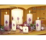 Lima Flower Lavender Duftkerze weiß mit Aufkleber Lavendel Prisma 45 x 120 mm 1 Stück