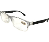 Berkeley Čtecí dioptrické brýle +3,5 plast průhledné, černé proužky 1 kus MC2248
