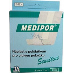 Medipor Sensitive Pflaster mit Kissen 8 cm x 1 m Schnellverband