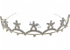 Silbernes Strasskugel-Stirnband mit Strasssteinen 36 cm