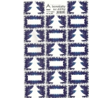 Bogen Weihnachtsbaum blau Weihnachtsgeschenk Aufkleber 20 Etiketten 1 Bogen