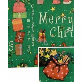 Nekupto Dárkový balicí papír vánoční 70 x 200 cm Zelený s nápisem Merry Christmas