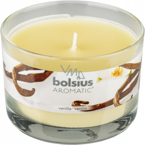 Bolsius Aromatic Vanilla - Vanille-Duftkerze in Glas 90 x 65 mm 247 g Brenndauer ca. 30 Stunden