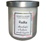 Heart & Home Frische Leinen Soja-Duftkerze mit Radkas Namen 110 g