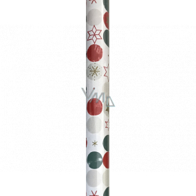 Präsenta Geschenkpapier 70 cm x 5 m Weihnachtsweiß mit grün-roten Tupfen