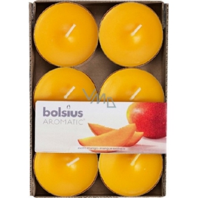 Bolsius Aromatic Maxi Exotic Mango mit dem Duft von nach Mango duftenden Teelichtern 6 Stück, Brenndauer 8 Stunden