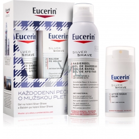 Eucerin Men 150 ml Rasiercreme für empfindliche Haut + Silver Shave After Shave Balm für empfindliche Haut 75 ml, Kosmetikset