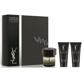 Yves Saint Laurent La Nuit de l Homme Eau de Toilette 60 ml + After Shave Balsam 50 ml + Duschgel 50 ml, Geschenkset