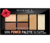 Rimmel London Mini Power Palette Lidschatten-, Lippen- und Gesichtspalette 002 Sassy 6,8 g