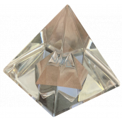Skleněná pyramida v pyramidě 40 mm křišťál - skleněné těžítko