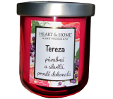 Heart & Home Svěží grep a černý rybíz sójová vonná svíčka se jménem Tereza 110 g