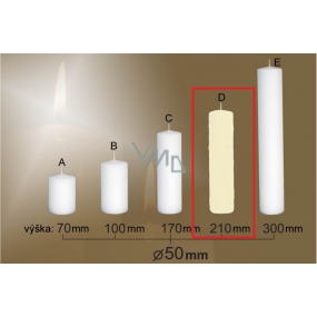 Lima Gastro glatte Kerze Elfenbein Zylinder 50 x 210 mm 1 Stück