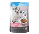 Nutrilove Geschmorte Filets mit saftigem Lachs in Sauce Komplettfutter für kastrierte und sterilisierte Katzentaschen 85 g