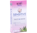 Victoria Beauty Sensitive enthaarende Wachsstreifen für Gesicht und Bikini 20 Stück und Servietten 2 Stück