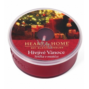 Heart & Home Warm Christmas Sojabohnenölkerze in einer Tasse brennt bis zu 12 Stunden 36 g