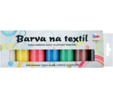 Kreativ Color Colors für Textilien - dunkles und farbiges Material, 7er-Set 20 g + 2 Schablonen 6,5 x 2 cm