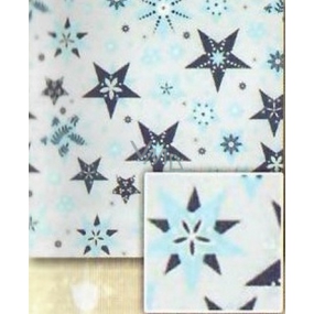 Nekupto Geschenkpapier 70 x 500 cm Weihnachtssilber, blaue Sterne