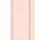 Albi Diář 2023 kapesní s gumičkou Růžový 15 x 9,5 x 1,3 cm