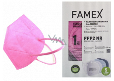 Famex Atemschutzmaske Mundschutz 5-lagig FFP2 Gesichtsmaske rosa 1 Stück