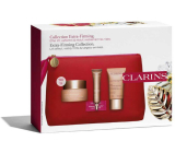 Clarins Extra-Firming denní liftingový krém proti vráskám 50 ml + liftingové zpevňující sérum 10 ml + zpevňující noční krém s regeneračním účinkem 15 ml + kosmetická taštička, kosmetická sada pro ženy